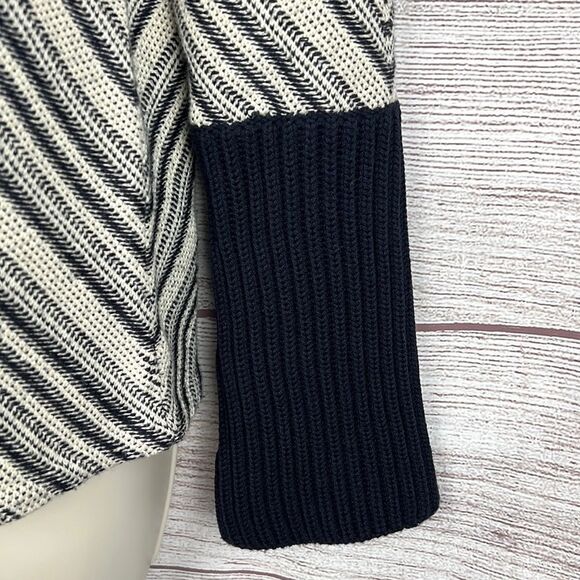 TORY BURCH Cotton Wool Striped Crew Neck Sweater Pullover - Picture 4 of 9